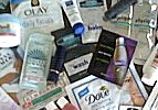 large selection of personal care product samples